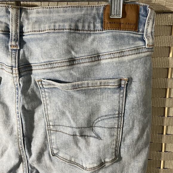 American Eagle HI-RISE JEGGING Women's 12R Blue Light Wash Stretch Denim - Picture 5 of 10